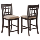 Lavon Wood Counter Chair Tan / Black and Espresso (Set of 2)