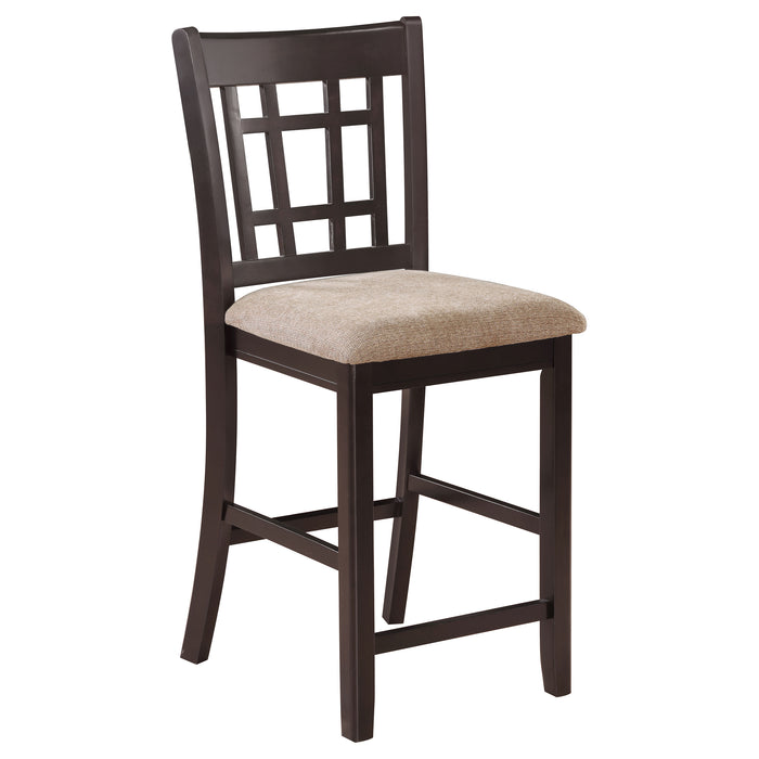 Lavon Wood Counter Chair Tan / Black and Espresso (Set of 2)