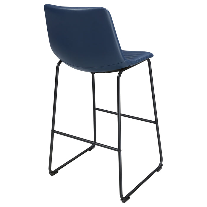 Zuni Faux Leather Upholstered Bar Chair Blue (Set of 2)