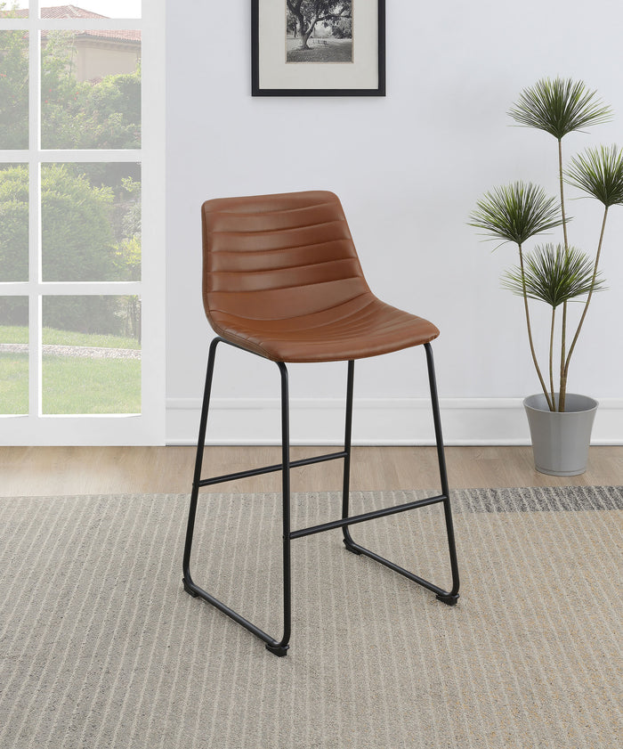 Zuni Faux Leather Upholstered Bar Chair Blue (Set of 2)