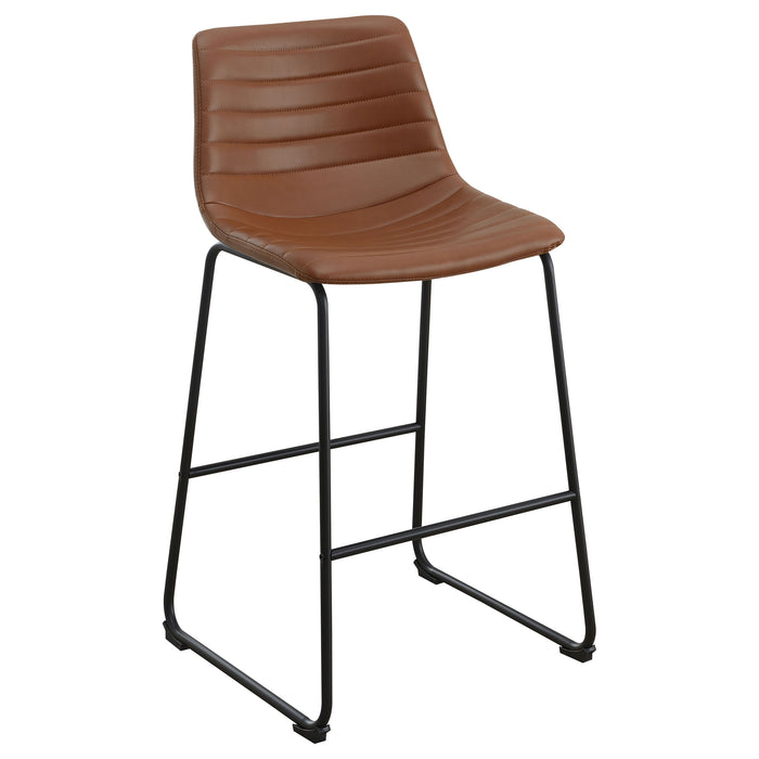Zuni Faux Leather Upholstered Bar Chair Blue (Set of 2)
