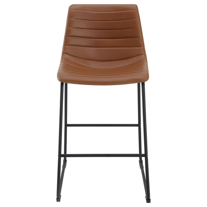 Zuni Faux Leather Upholstered Bar Chair Blue (Set of 2)