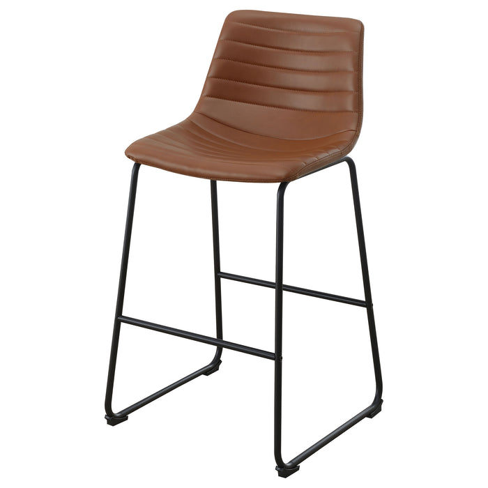 Zuni Faux Leather Upholstered Bar Chair Blue (Set of 2)