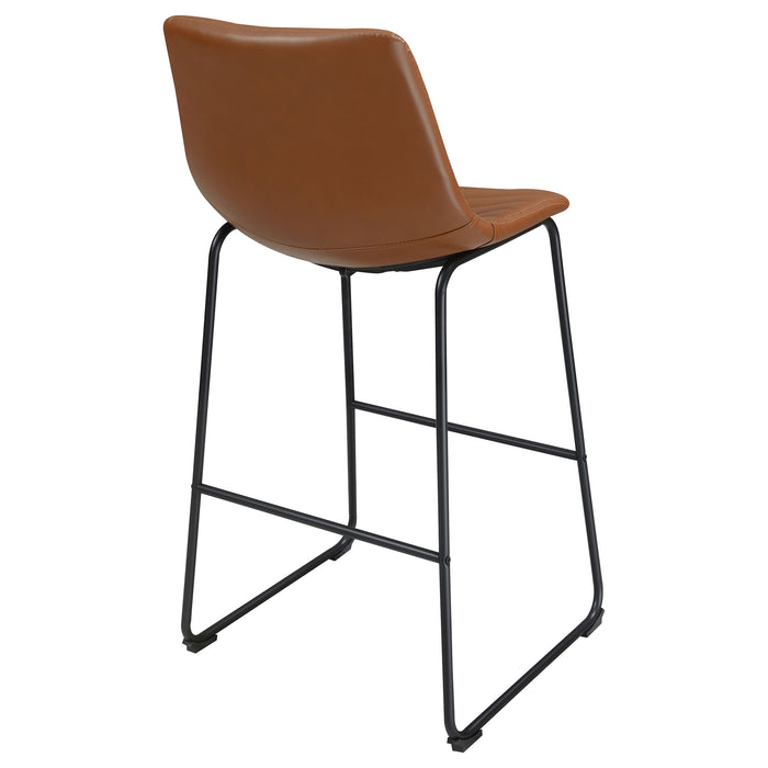 Zuni Faux Leather Upholstered Bar Chair Blue (Set of 2)