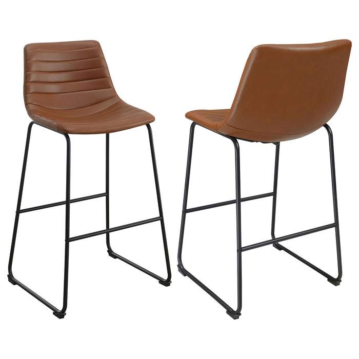 Zuni Faux Leather Upholstered Bar Chair Blue (Set of 2)