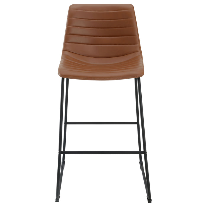 Zuni Faux Leather Upholstered Bar Chair Blue (Set of 2)