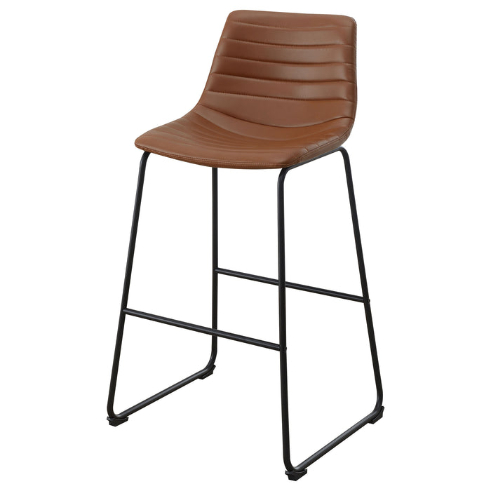 Zuni Faux Leather Upholstered Bar Chair Blue (Set of 2)