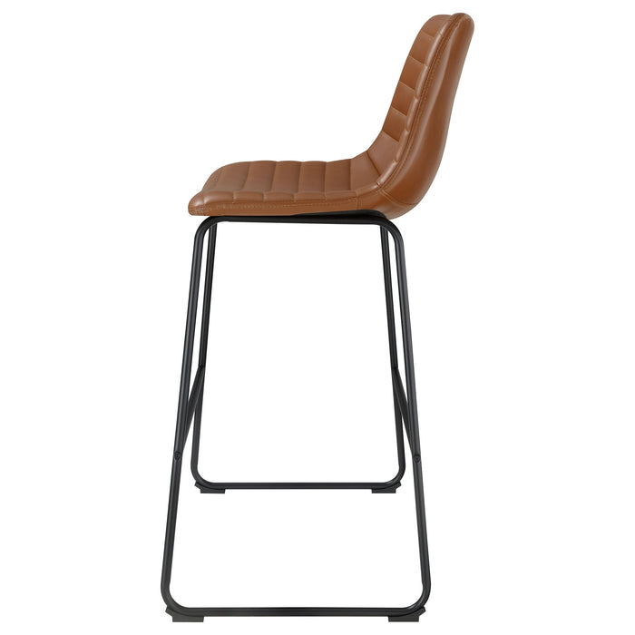 Zuni Faux Leather Upholstered Bar Chair Blue (Set of 2)