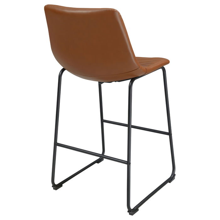 Zuni Faux Leather Upholstered Bar Chair Blue (Set of 2)