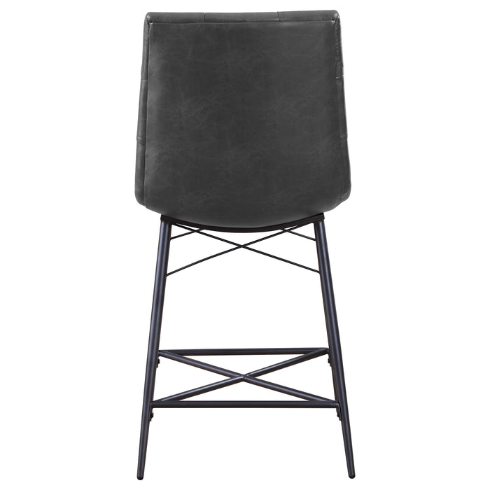 Aiken Upholstered Tufted Counter Chair Brown (Set of 2)