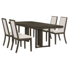 Kelly  Rectangular Dining Table Set Dark Grey