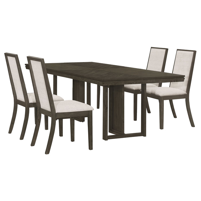 Kelly  Rectangular Dining Table Set Dark Grey