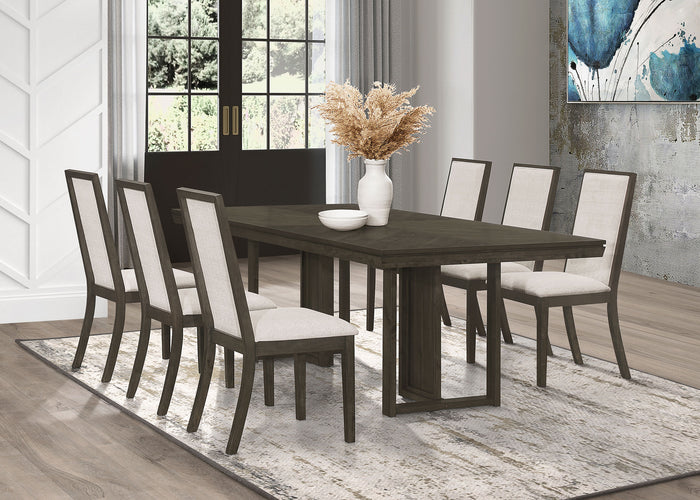 Kelly  Rectangular Dining Table Set Dark Grey