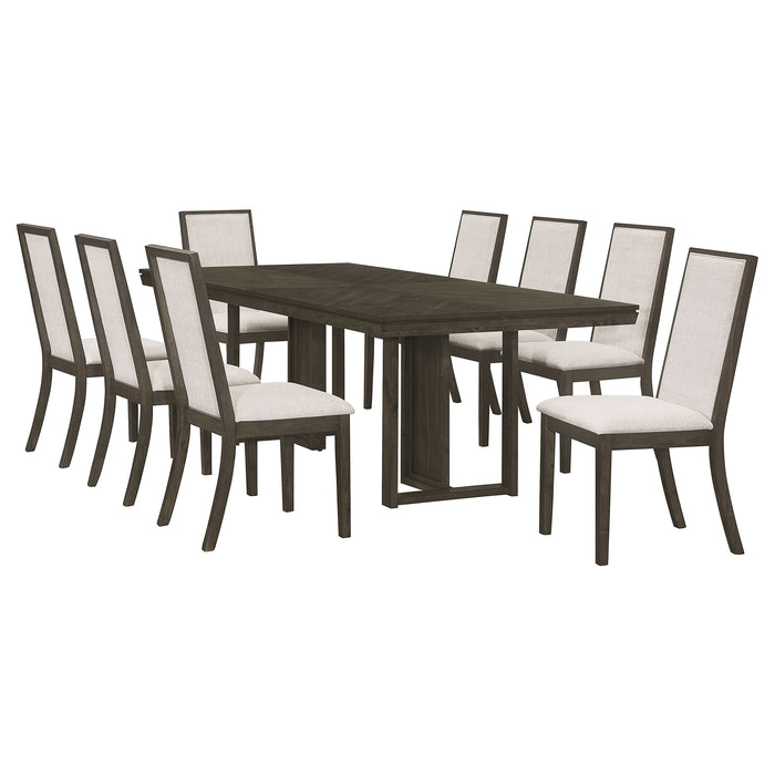 Kelly  Rectangular Dining Table Set Dark Grey