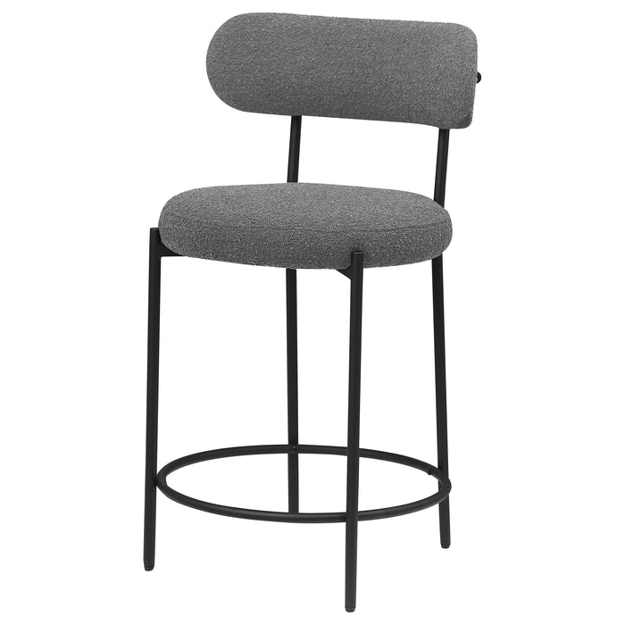 Viola Boucle Upholstered Bar Chair Grey (Set of 2)
