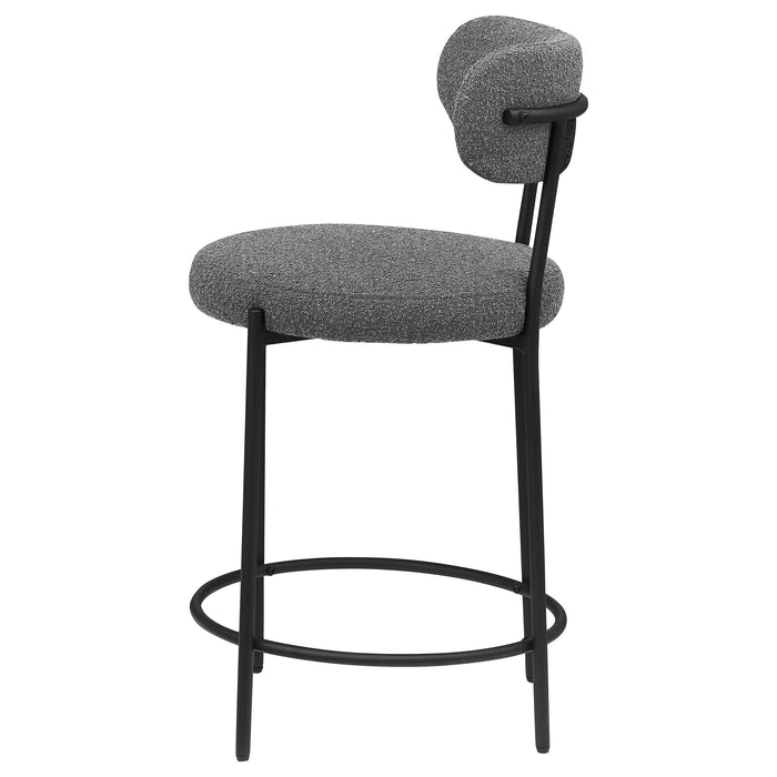 Viola Boucle Upholstered Bar Chair Grey (Set of 2)