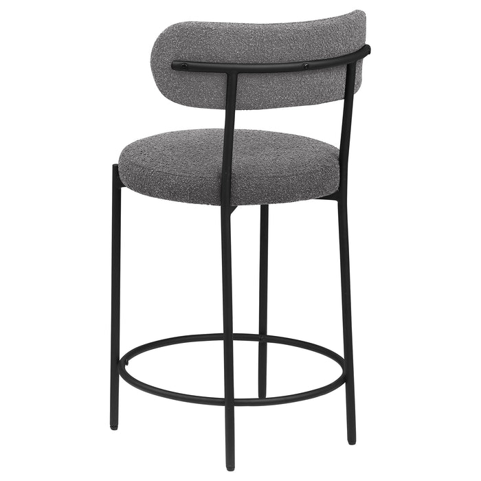 Viola Boucle Upholstered Bar Chair Grey (Set of 2)