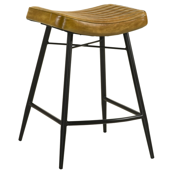 Bayu Leather Upholstered Bar Stool Antique Camel (Set of 2)