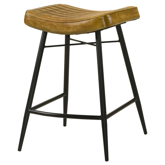 Bayu Leather Upholstered Bar Stool Antique Camel (Set of 2)