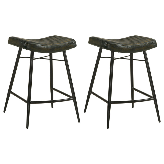 Bayu Leather Upholstered Bar Stool Antique Camel (Set of 2)