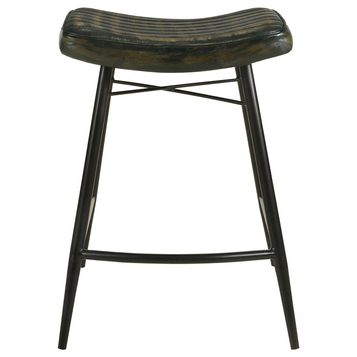 Bayu Leather Upholstered Bar Stool Antique Camel (Set of 2)