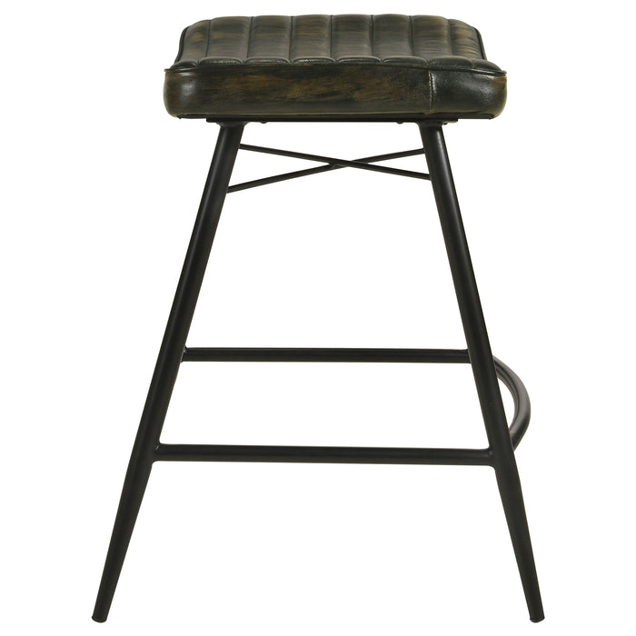 Bayu Leather Upholstered Bar Stool Antique Camel (Set of 2)