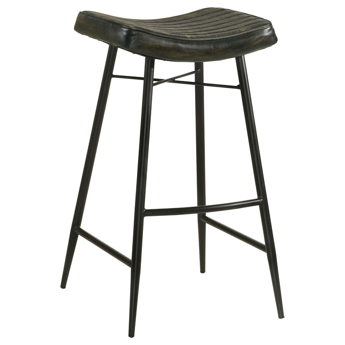 Bayu Leather Upholstered Bar Stool Antique Camel (Set of 2)