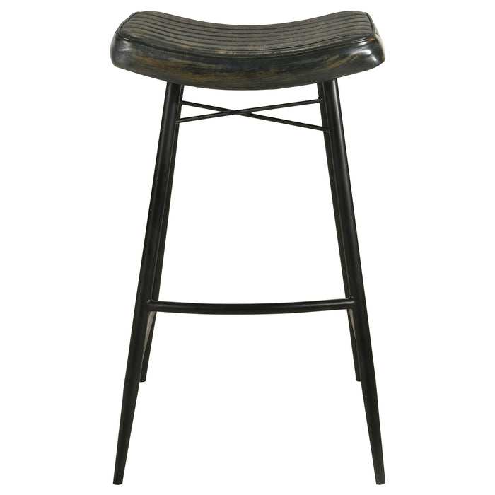 Bayu Leather Upholstered Bar Stool Antique Camel (Set of 2)
