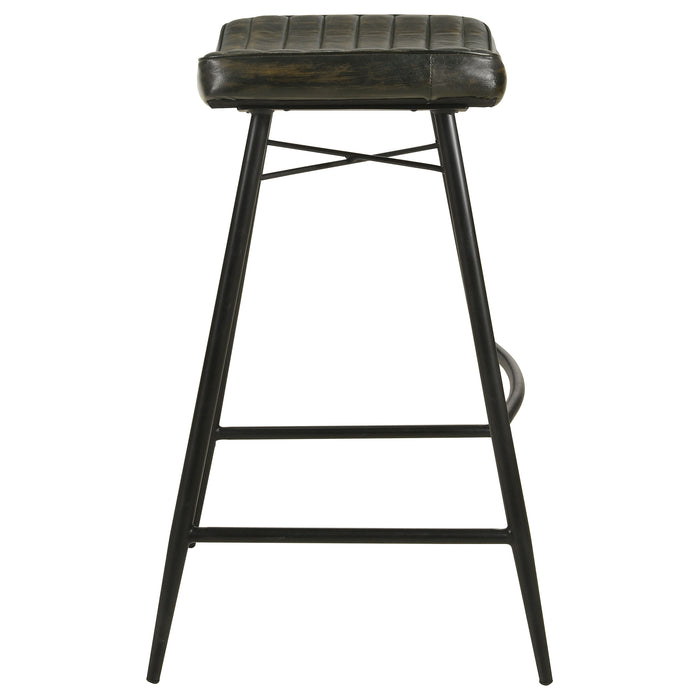 Bayu Leather Upholstered Bar Stool Antique Camel (Set of 2)