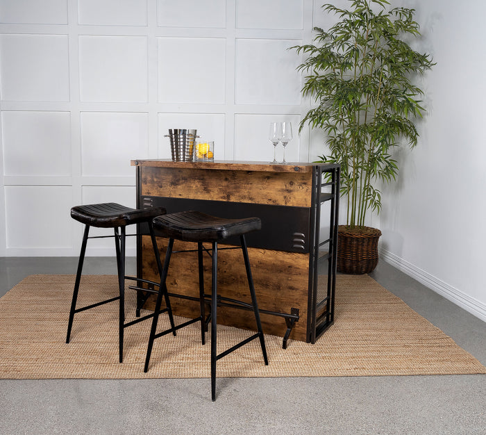 Bayu Leather Upholstered Bar Stool Antique Camel (Set of 2)