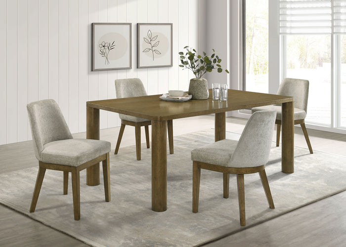 Castlewood  71-inch Rectangular Dining Set Brown Oak