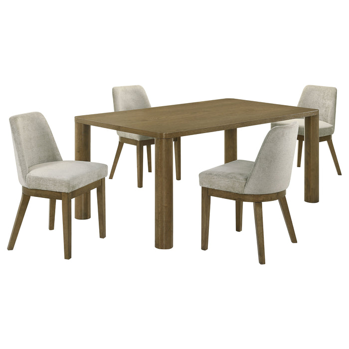 Castlewood  71-inch Rectangular Dining Set Brown Oak