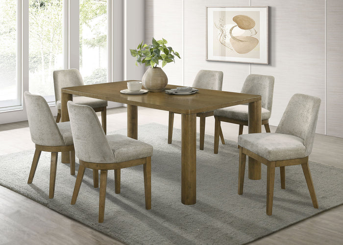Castlewood  71-inch Rectangular Dining Set Brown Oak