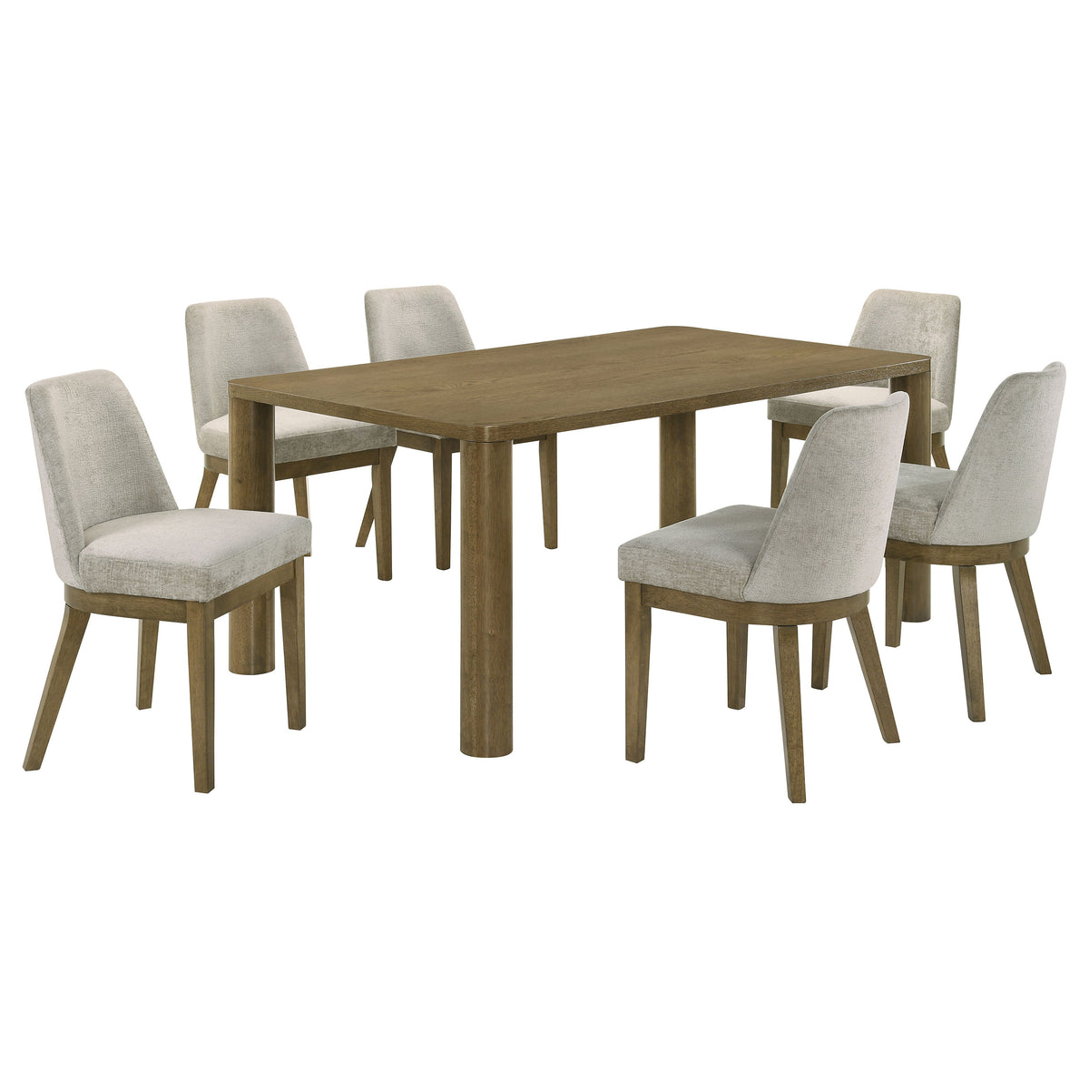 Castlewood  71-inch Rectangular Dining Set Brown Oak