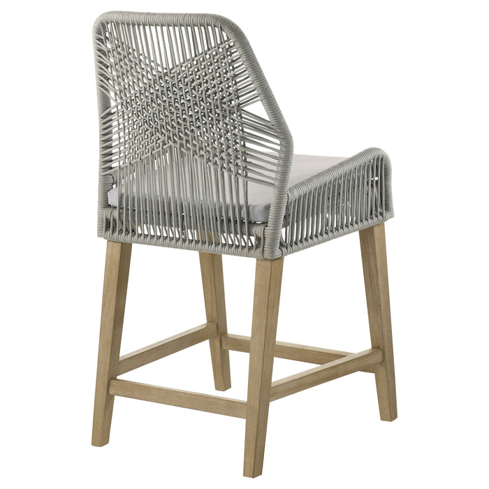 Nakia Woven Rope Counter Chair with Cushion Grey (Set of 2)