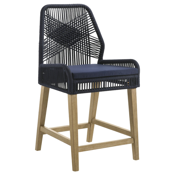 Nakia Woven Rope Counter Chair with Cushion Grey (Set of 2)