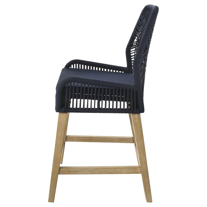 Nakia Woven Rope Counter Chair with Cushion Grey (Set of 2)
