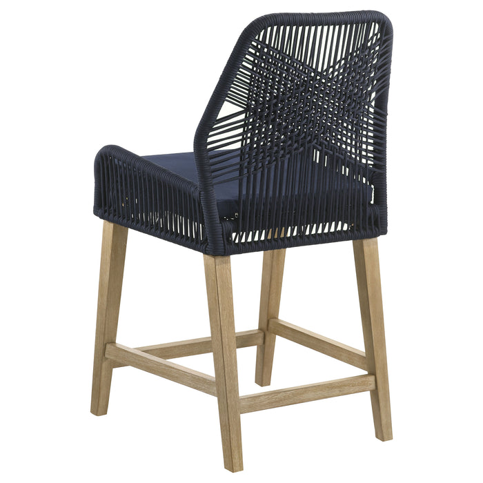 Nakia Woven Rope Counter Chair with Cushion Grey (Set of 2)