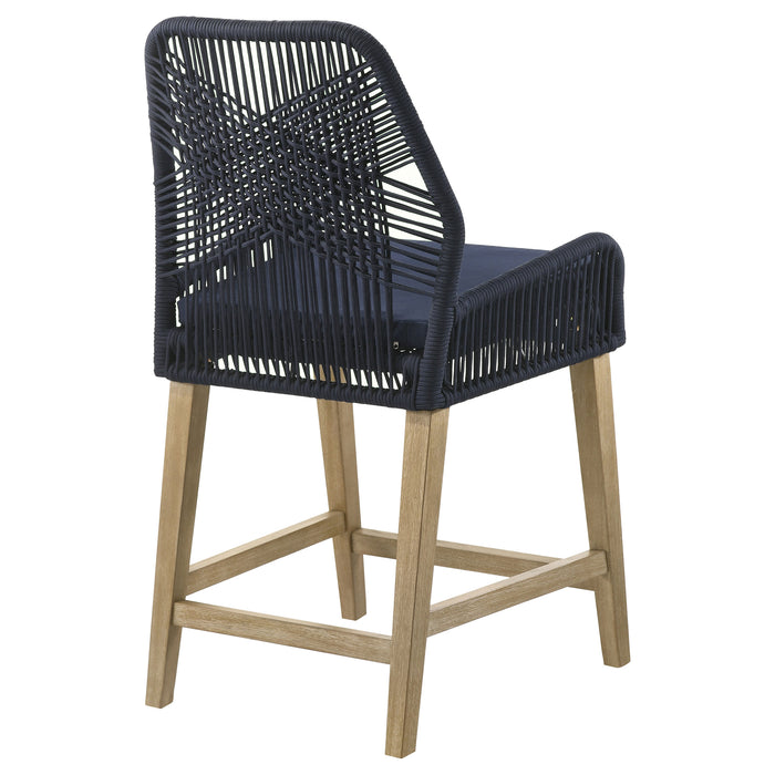 Nakia Woven Rope Counter Chair with Cushion Grey (Set of 2)