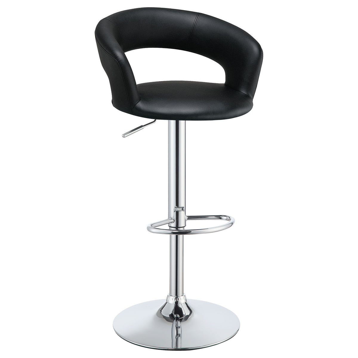 Barraza 29-inch Adjustable Height Bar Stool Black / White and Chrome