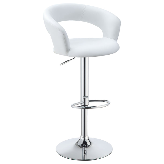 Barraza 29-inch Adjustable Height Bar Stool Black / White and Chrome