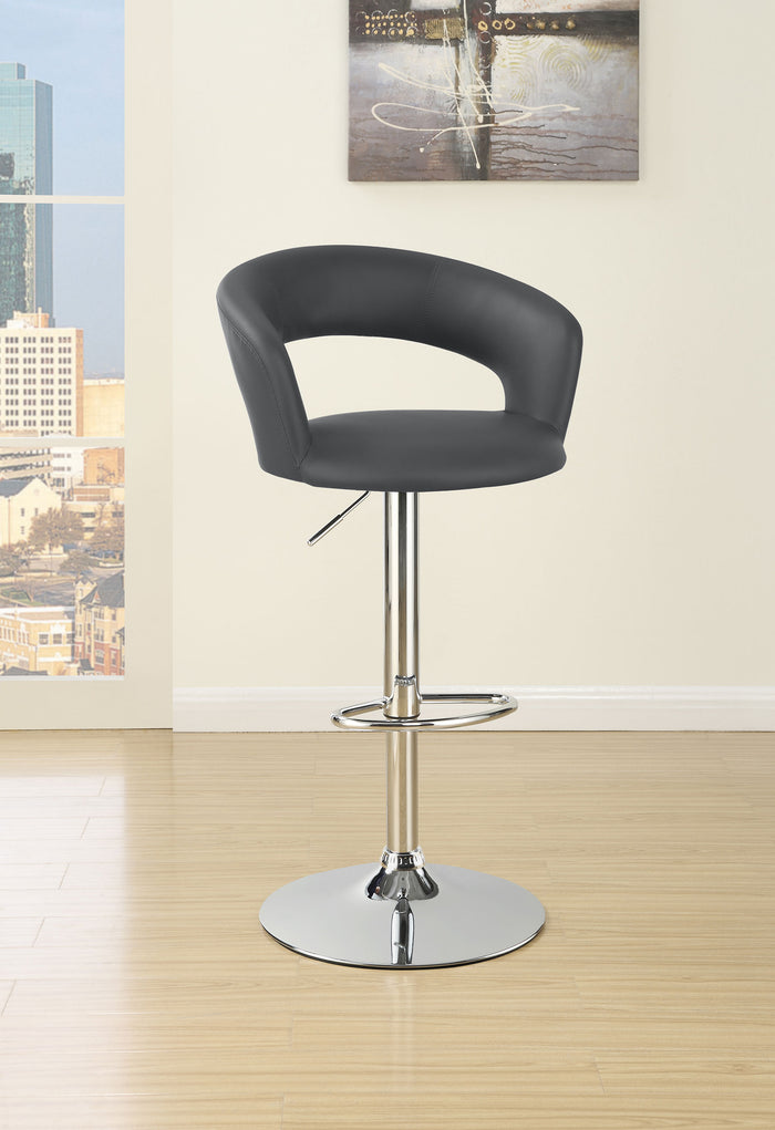 Barraza 29-inch Adjustable Height Bar Stool Grey and Chrome