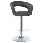 Barraza 29-inch Adjustable Height Bar Stool Grey and Chrome