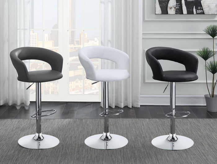 Barraza 29-inch Adjustable Height Bar Stool Grey and Chrome