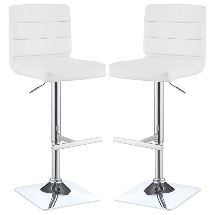 Bianca Upholstered Adjustable Bar Stool Black (Set of 2)