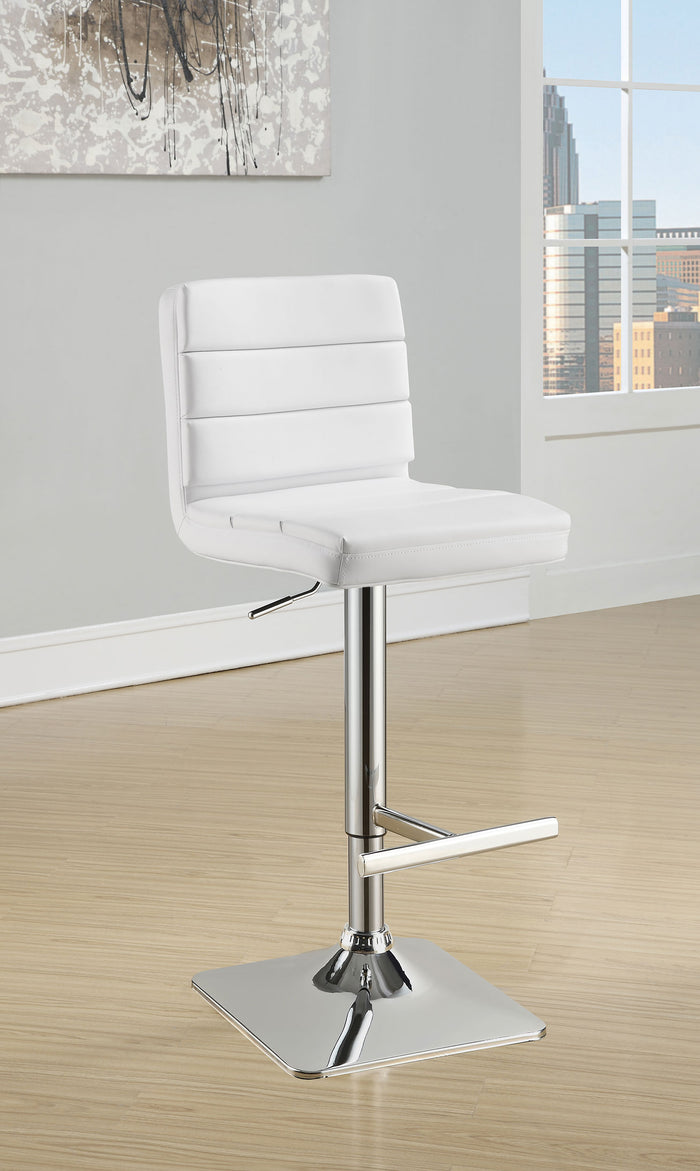 Bianca Upholstered Adjustable Bar Stool Black (Set of 2)