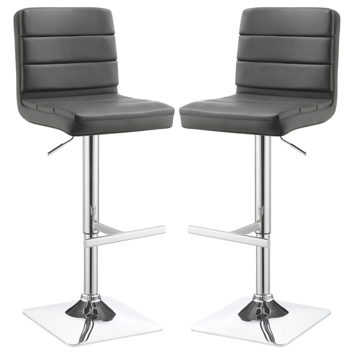 Bianca Upholstered Adjustable Bar Stool Black (Set of 2)