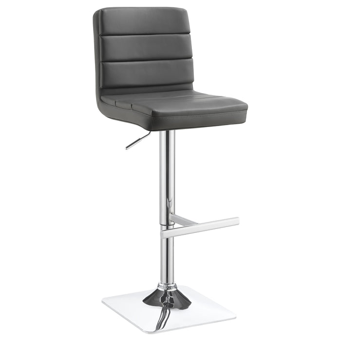 Bianca Upholstered Adjustable Bar Stool Black (Set of 2)