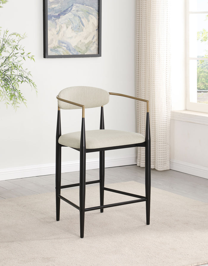 Tina Fabric Upholstered Bar Chair Beige (Set of 2)