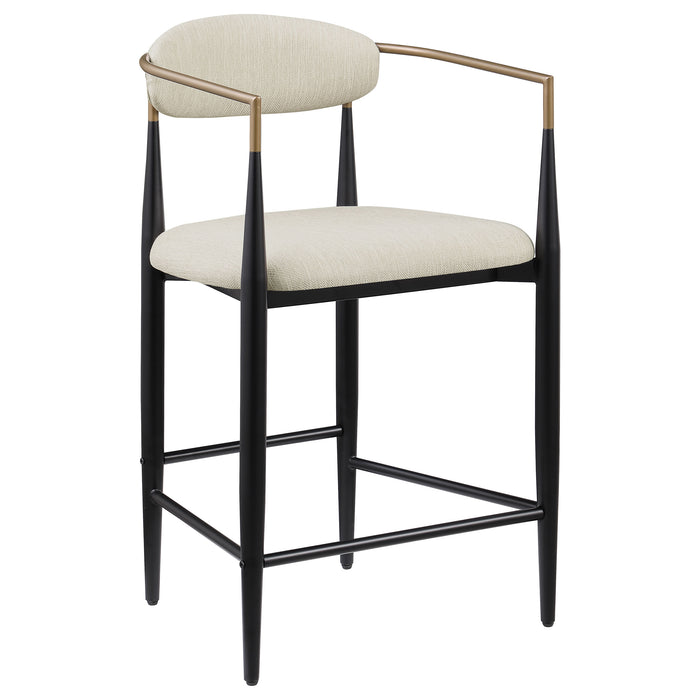 Tina Fabric Upholstered Bar Chair Beige (Set of 2)